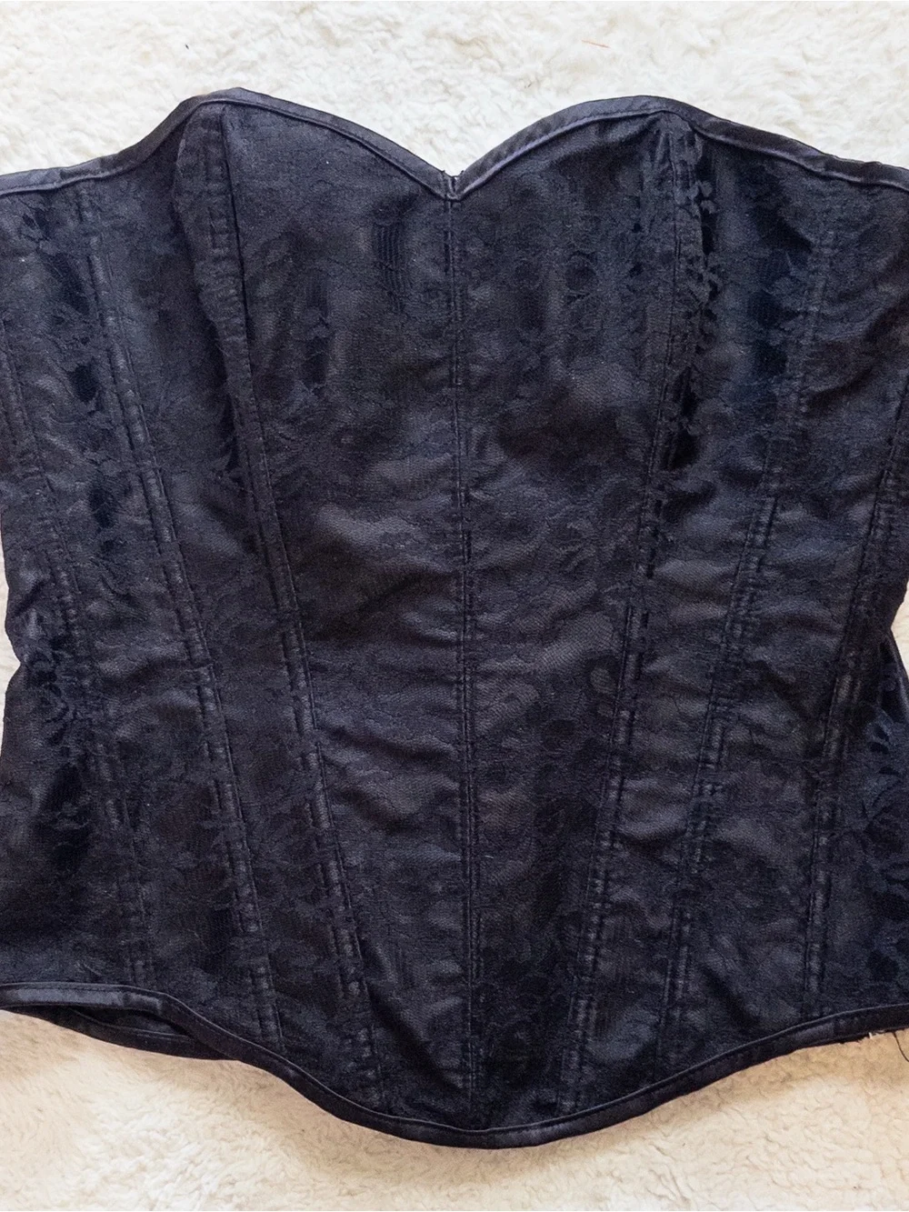 Vintage 90s Intimate Attitudes Black Lace Corset Bustier Size 40